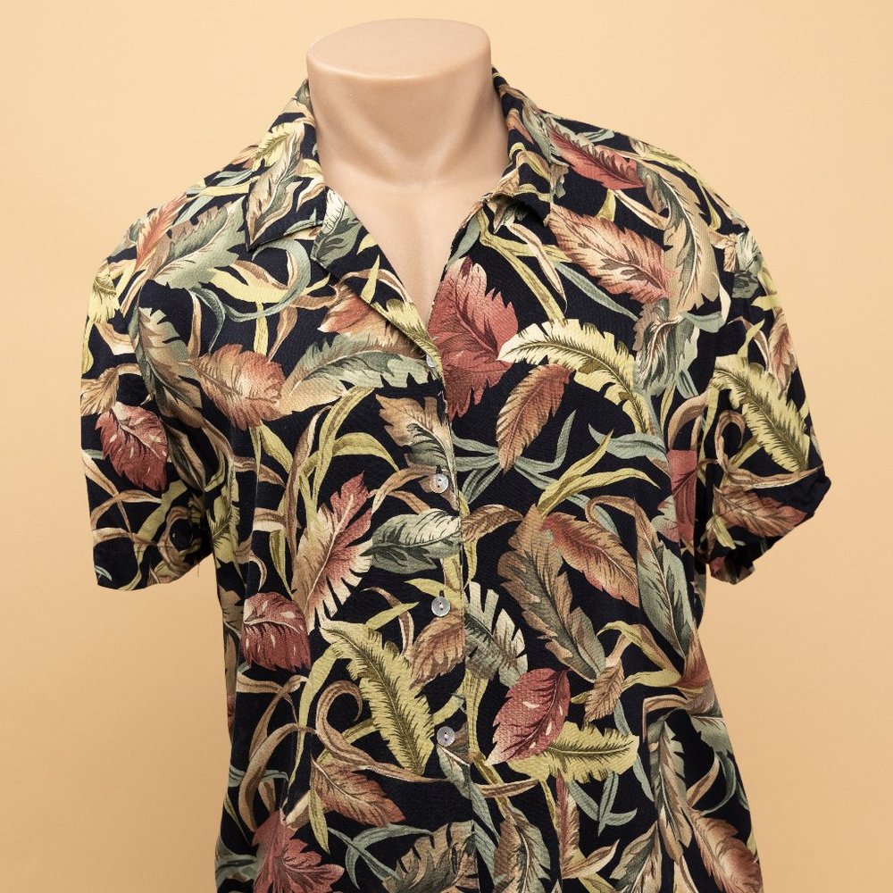 Requirements  Mens, XL, Hawaiian, Floral, Button Up, Short Sleeve Shirt